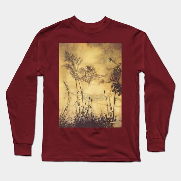 Vintage Fairy's Tightrope by Arthur Rackham Long Sleeve T-Shirt by MasterpieceCafe